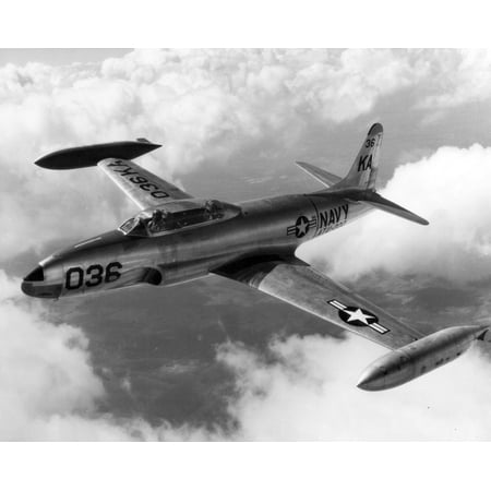 Unit Black Flight Vinyl LAMINATED POSTER A U.S. Navy Lockheed TV-2 Shooting Star trainer of Advanced Training Unit ATU-200 in flight in 1953. Poster Print 24 x 36 ()