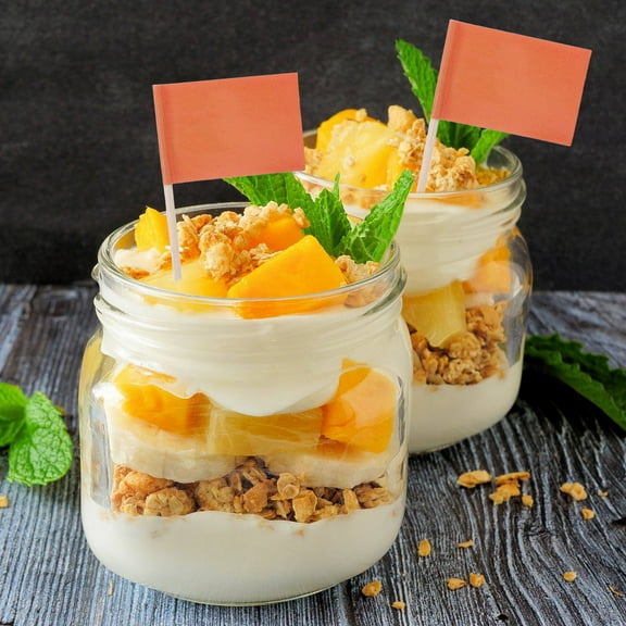 ELAYARD Versatile Orange Paper Cupcake Toppers, Sturdy for Event Decor, 100Pcs