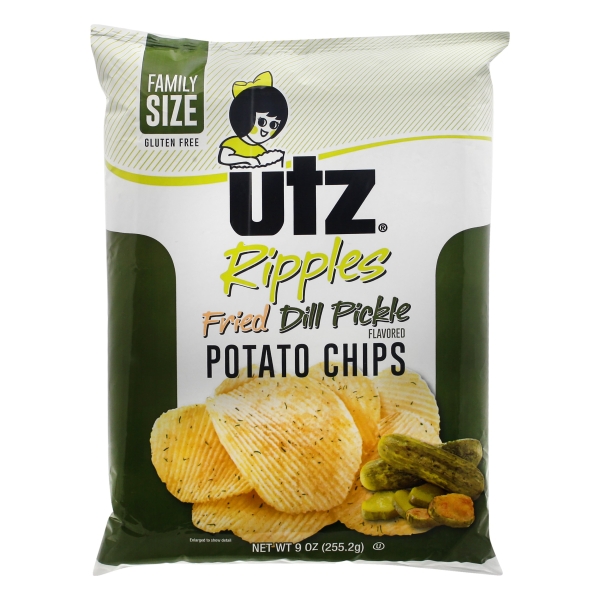 Utz 9 0z Fried Dill Pickle Ripple Potato