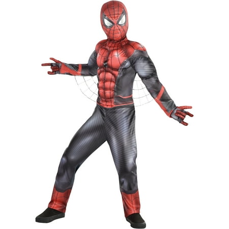 Party City Spider-Man: Far From Home Spider-Man Muscle Costume for Children, Includes a Mask and Gloves