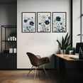 thumbnail image 2 of Hieng Navy Blue Wall Art Canvas Abstract Floral Painting Blue and Gray Posters Watercolor Flower Decor Wildflower Pictures Botanical Prints for Living Room Bedroom Bathroom 3 Pcs, 2 of 6