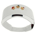 thumbnail image 5 of Cute Christmas Stars Embroidered Cotton Twill Sun Visor - White OSFM, 5 of 5
