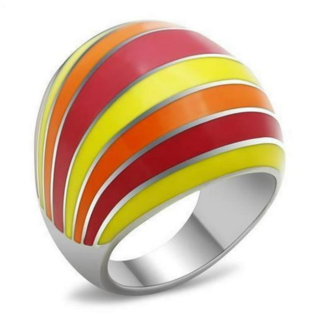 Bague en Acier Inoxydable Poli Sans Placage Sans Pierre, Taille 8