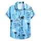 thumbnail image 5 of Camisas Para Hombre Manga Larga Negra Camiseta con botones de solapa para playa y playa, estampado hawaiano informal a la moda de verano para hombre, camisa de manga corta, ropa de (Light Blue, M), 5 of 7
