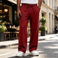 thumbnail image 4 of Domuza Sweatpants for Men Loose Fit Joggers Straight Wide Leg Lounge Pants Drawstring Elastic Waist Sweat Pants with Pockets, 4 of 7