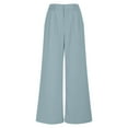 thumbnail image 6 of cFmduc Women's Wide Leg Pants Elastic High Waisted Pleated Casual Palazzo Pants Straight Leg Trousers with Pockets, 6 of 8