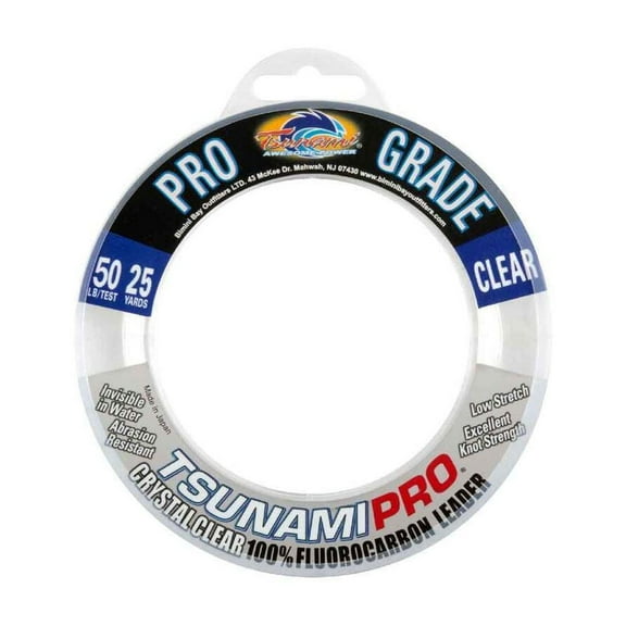 Tsunami Fluocarbon Leader Fishing Line - 50 lb. Test, 25 yd, Clear