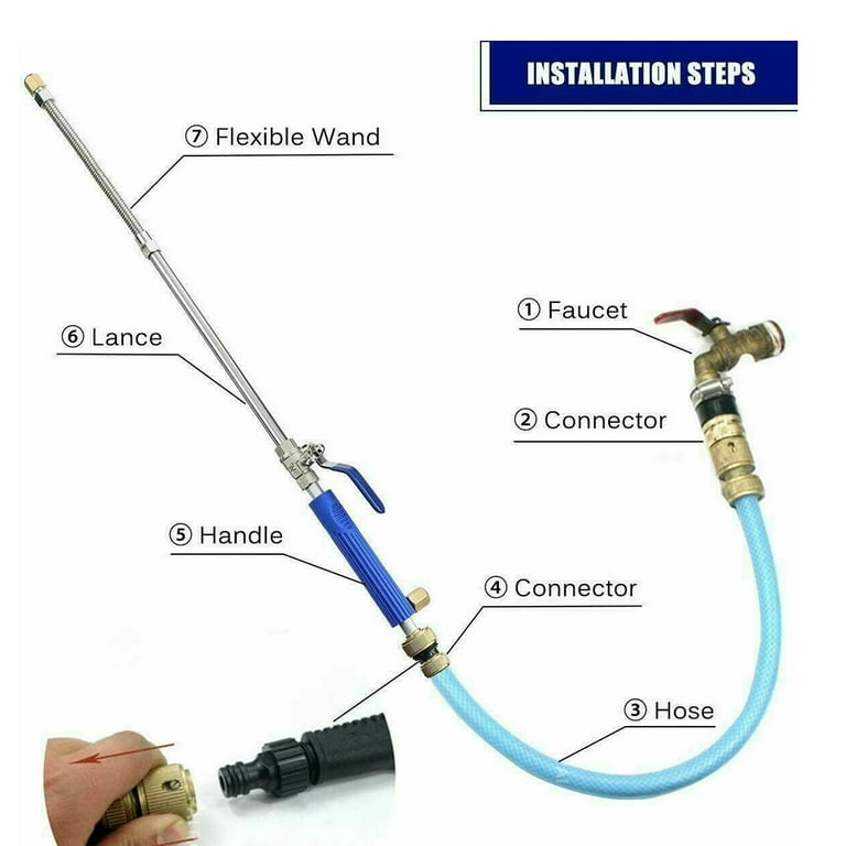 High Pressure Power Washer Water Nozzle Wand Attachment Garden Hose With  Soap Dispenser(35cm)