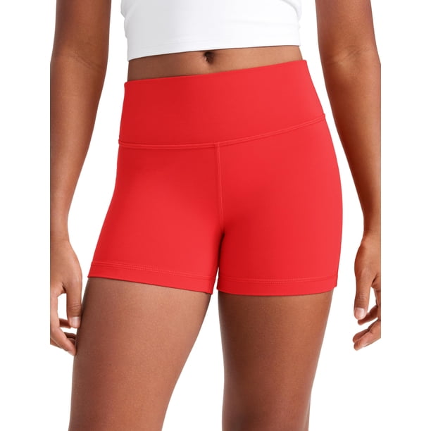 Shorts CRZ YOGA Butterluxe tiro alto rojo XS