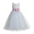 thumbnail image 2 of Ekidsbridal White Floral Lace Heart Cutout Flower Girl Dresses Formal Photoshoot Birthday Party Gown 172T 4, 2 of 3