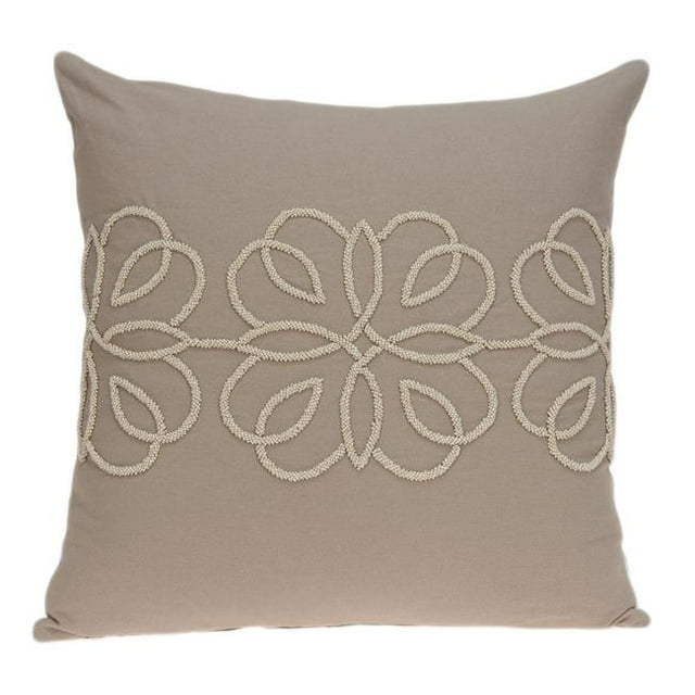 Parkland Collection PILD11156P Sutra Tan Coussin Carré de Transition avec Insert en Poly - 20 x 20 x 7 Po.