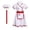 White, variant on Kids Chef Themed Dress Up Outfit Set for Girls, Short Sleeve Plaid Trim Cooking Style Dress with Chef Hat and Red Neck Strap, Career Day School Pretend Play Activity Wear