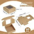 thumbnail image 2 of 60Pcs Kraft Soap Boxes, 3 x 3 x 1.2Inch Mini Kraft Treat Boxes with Clear Windowfor Party Treats Packaging (Brown), 2 of 7