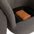 thumbnail image 4 of 360° Swivel Accent Chair with Hidden Storage, Upholstered Round Barrel Armchair with Sturdy Metal Base, Modern Lounge Sofa Side Chair for Living Room Bedroom Waiting Room, 4 of 7