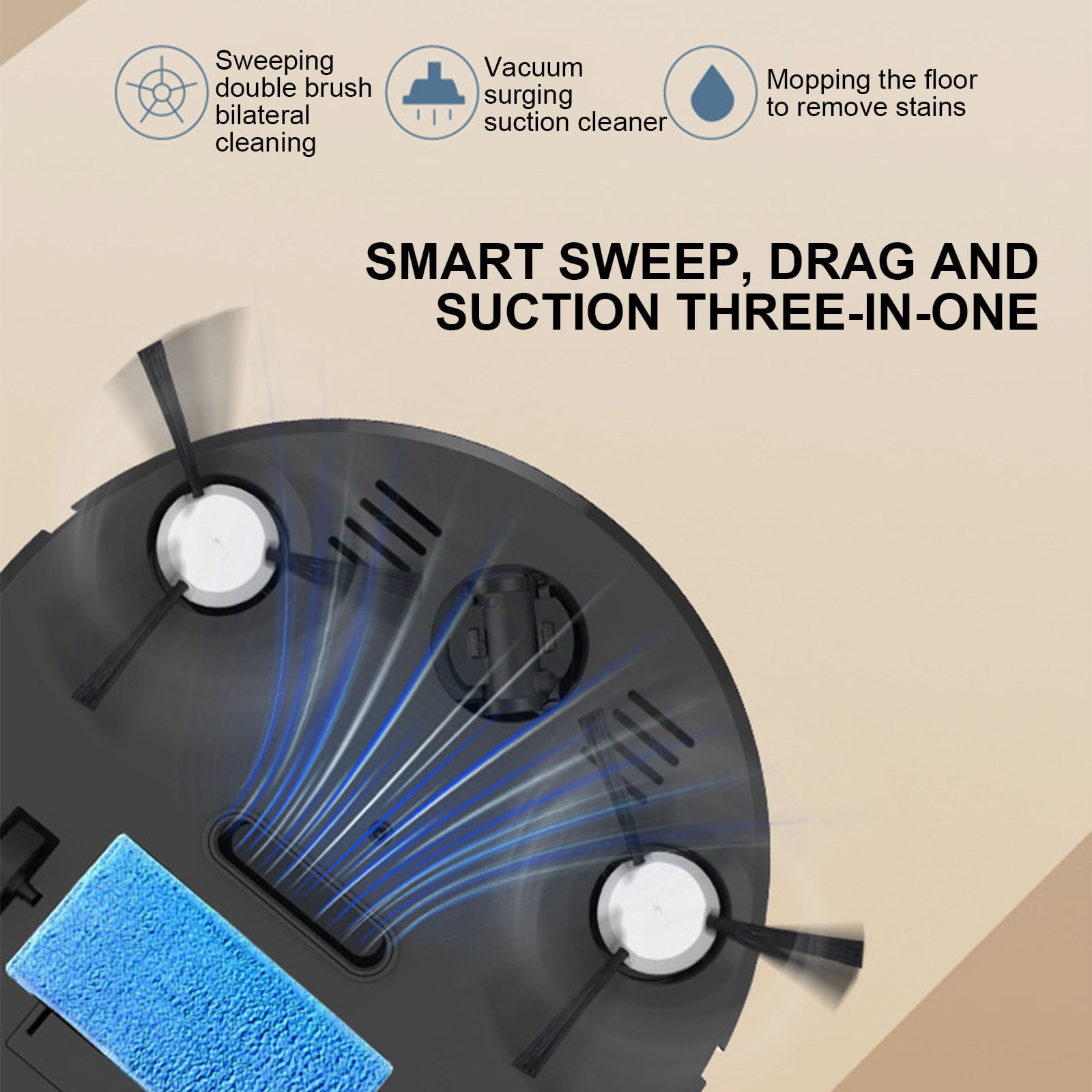 Oggfader Robot Vacuum Vacuum Cleaning Robot Home Intelligent Sweeping Machine Pet Cleaning Hair Suction Sweeping And Mopping Three In One Sweeping Machine Black