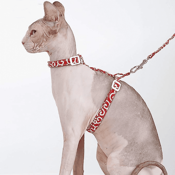 Adjustable Cat Harness Cotton Strap Collar with Leash Cats Outdoor Walking Escape Proof H Shaped Vest for Sphynx Cornish Rex Walmart
