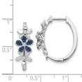 thumbnail image 3 of Auriga 14k White Gold Diamond Sapphire Drop Stud Earrings for Women (L- 0.87 inch, W- 0.75 inch), 3 of 5