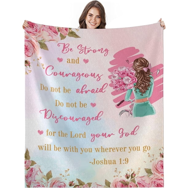 LHSHID Christian Gifts for Women Religious Gifts for Women Catholic Bible Verse Blanket Inspirational Spiritual Scriptures Religious Soft Throw Blanket Birthday Gifts for Women 60x80in