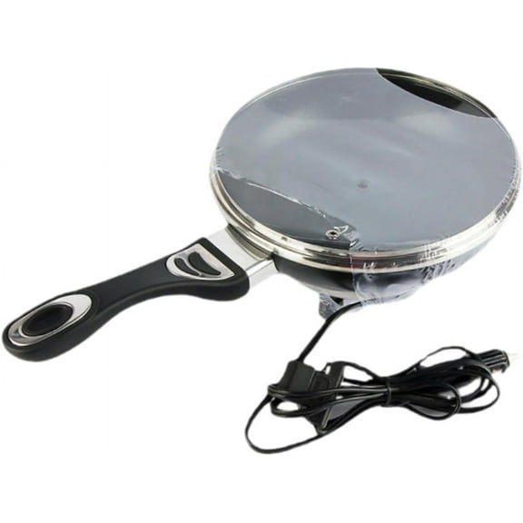 Electric Skillet Car Frying Pan Cookaware Multifunctional Sturdy Lightweight with Lid Portable for Travel Picnic Camping Car, 12V 150W