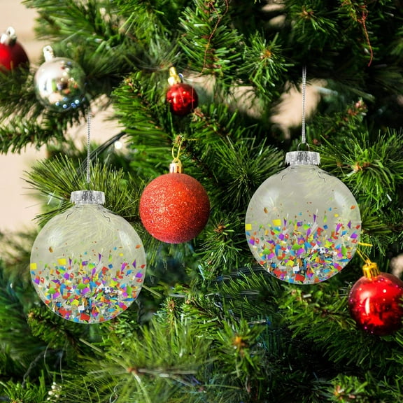 OUNONA 10Pcs Clear Christmas Ball Ornament Fillable for DIY Wedding Decoration