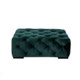 thumbnail image 4 of Pangea Home Jasper Rectangle 17" Wood Ottoman in Green Velvet, 4 of 4