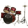 GP Percussion 5-Piece Junior Drum Set, Red