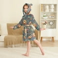 thumbnail image 2 of FORMRS Niños Bathrobe Unisex Hooded Robe Soft Plush Pajamas Sleepwear, Size 4-6T, Abstract Water Lilies Pattern, 2 of 7