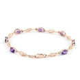 thumbnail image 3 of Galaxy Gold 14k Solid Rose Gold Tennis Bracelet withAmethysts & Diamonds, 3 of 3