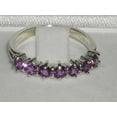 thumbnail image 4 of LBG British Made 10k White Gold Natural Amethyst Womens Eternity Ring - Size 5.75 - 33 size options, 4 of 6