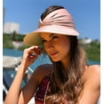 thumbnail image 5 of SkyAuks Sun Hats for Women UV Protection, Sun Visors for Women, Beach Visor Cap UV Protection with Wide Brim Packable Summer Sport Ponytail Sun Cap, Dark Blue, 5 of 7