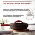 thumbnail image 7 of Cast Iron Skillet Set with Lids - 8"+10"+12"-inch Pre-Seasoned Covered Frying Pan Set + Silicone Handle and Lid Holders + Scraper/Cleaner - Indoor/Outdoor, Oven, Stovetop, Fire Safe Kitchen Cookware, 7 of 7