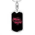 thumbnail image 5 of Best Mom in The World Black Pink  Stainless Steel or 18k Gold Premium Swivel Dog Tag Keychain, 5 of 16