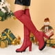 thumbnail image 2 of Botas Sobre La Rodilla Talón Grueso Tacones Plataforma Para Mujeres rojo 39, 2 of 7
