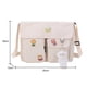 thumbnail image 3 of Bolsa cruzado de lona Harajuku, de hombro con solapa para chica con insignia (colgante blanco beige) Ehuebsd Para Estrenar, 3 of 8