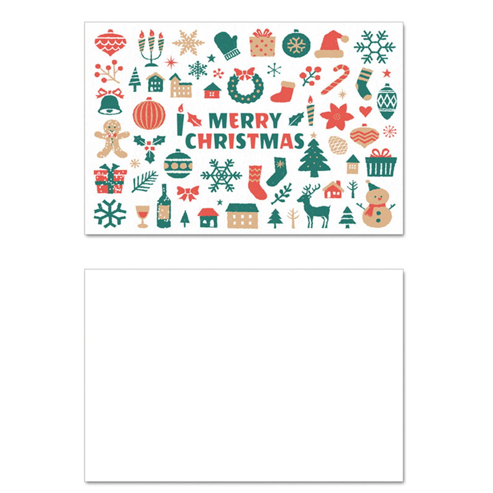 Tongina 5x50Pcs Mini Merry Christmas Cards Greeting Cards Snowman for Birthday Party