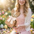 thumbnail image 4 of Kraft Easter Bunny Paper Party Bags with Ear Handles, Fillable Gift Sacks for Candy Sweets Treats, 12 Pack, 4 of 6