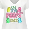 thumbnail image 4 of Inktastic Oh for Peeps' Sake Easter Bunnies Women's Plus Size V-Neck T-Shirt, 4 of 5