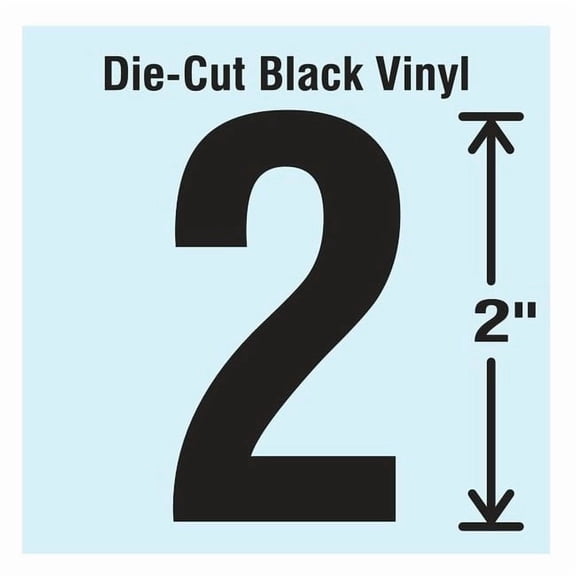 Stranco Die Cut Number Label, 2, 10 Cards,PK10 DBV-2-2-10
