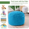 thumbnail image 4 of Round Stuffed Pouf Ottoman, Long Faux Fur Poufs with Foam Chunk Filling, Fluffy and Furry Pouf Foot Stool Storage Ottoman, 20 X 15 Floor Poufs Foot Rest for Living Room, Blue, 4 of 11