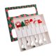 thumbnail image 5 of Juego de 6 cucharas y tenedores navideños de acero inoxidable para decoración de mesa. verde 6E, 5 of 9