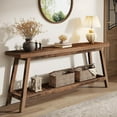 thumbnail image 4 of Tribesigns 70.86-Inch 2-Tier Console Table: Farmhouse Entryway Table, Narrow Sofa Table Behind Couch, Rustic Brown, 4 of 8