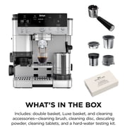 Ninja Luxe Café Premier Series Espresso Machine and Drip Coffee Maker, Integrated Grinder, Assisted Tamper, Hands-Free Frother, for Cappuccinos and Lattes, ES600 Stainless Steel