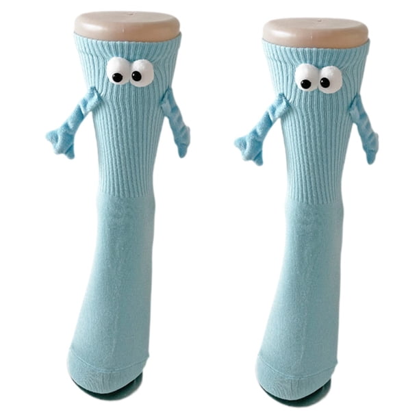 Calcetines de Valentín con dibujos de manos agarradas para amantes de la fiesta de año Nuevo Azul