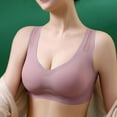 thumbnail image 4 of Bigersell Seamless Wireless Bras for Women Soft Cup Pullover Bra Comfortable Breathable Back Mesh Ladies V-Neck Push up Padded Bras No Underwire Pink XXL, 4 of 4