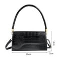 thumbnail image 2 of Classic Clutch Shoulder Bag Crocodile Pattern Small Crossbody Handbag for Women-Black, 2 of 5