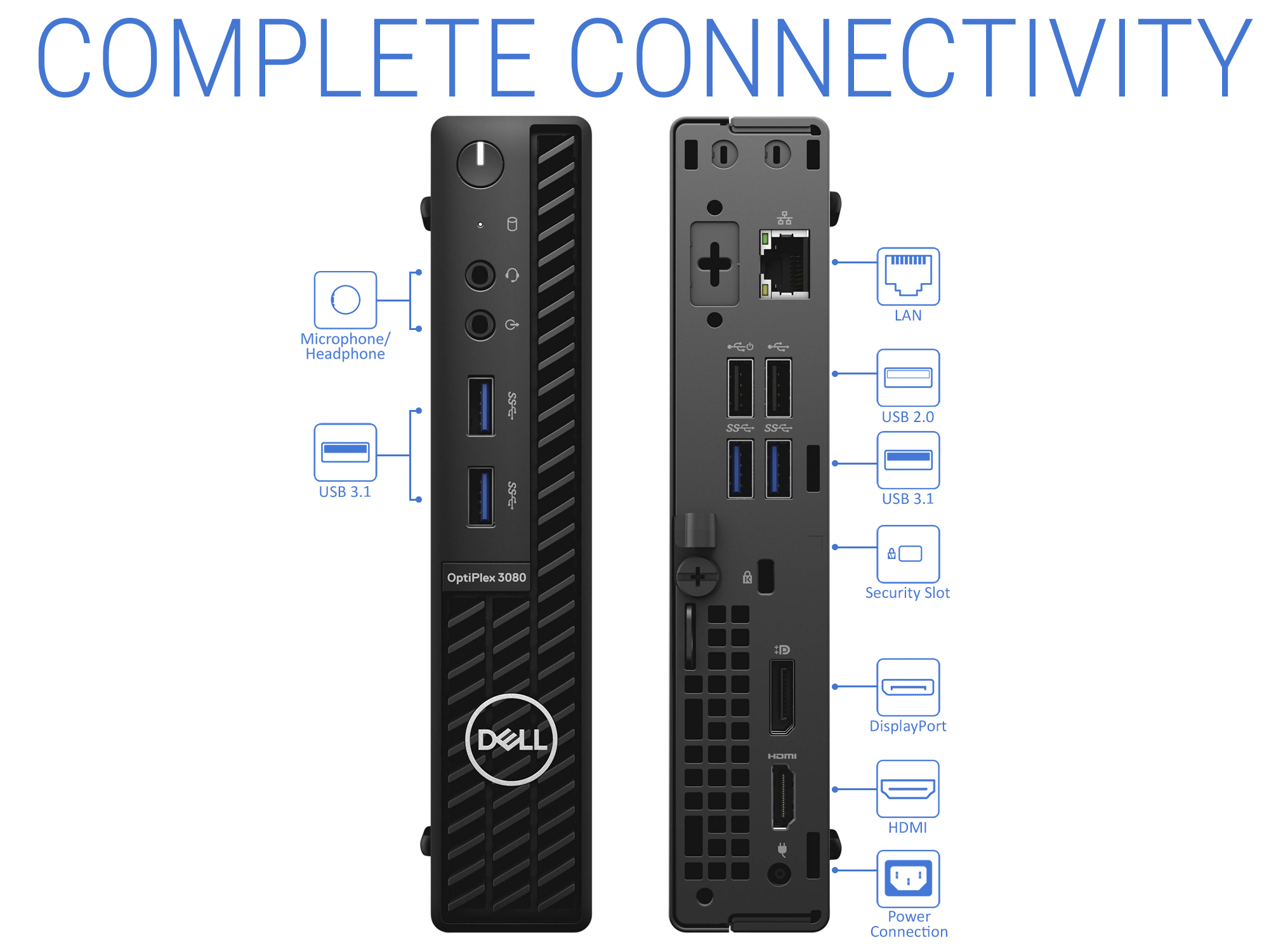 Dell OptiPlex 3080 Mini PC, Intel Core i3-10105T Upto 3.9GHz, 16GB