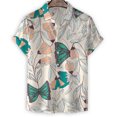 thumbnail image 4 of Camisa hawaiana con estampado de mariposa en 3D de dibujos animados, blusa de solapa de manga corta para hombre, camisetas casuales holgadas para vacaciones de verano en la calle, 4 of 4