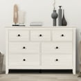thumbnail image 4 of YIGOBUY  Dresser and Nightstand Set - 3 Pieces Bedroom Set with 7 Drawer Dresser and 1 Drawer Nightstands, Wood Double Dresser, White Wood Grain, 4 of 8