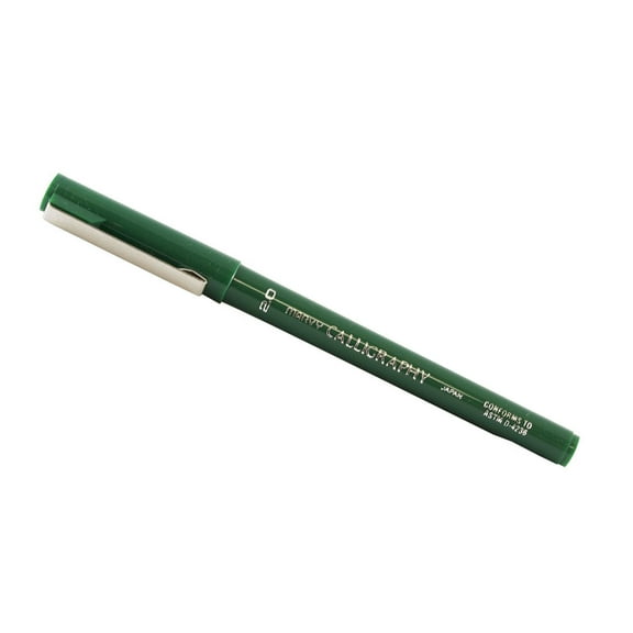 Marvy Uchida Calligraphy Pen, 2.0 mm, Green, 1/Pack