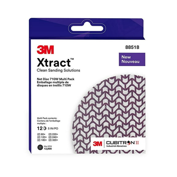3M 710W Xtract Cubitron II Net Discs [Multipack]: 5 in. width (Purple) 12-discs